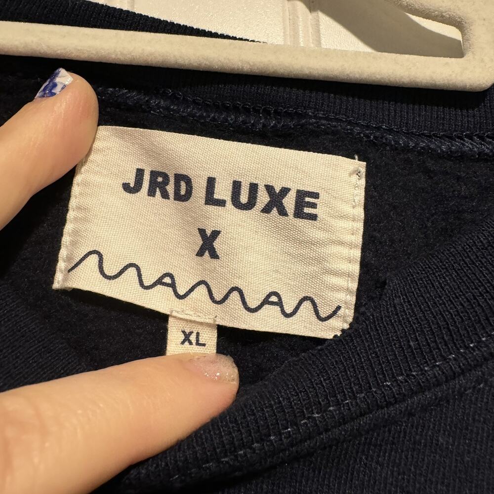 JRD Luxe Navy Blue Croissant Sweatshirt Size XL - Picture 4 of 5